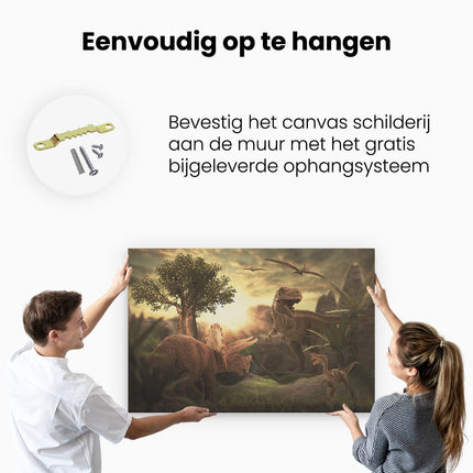 Canvas schilderij ophangen Dinosauriërs in de Natuur - Dino's 