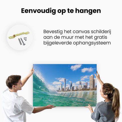 Canvas schilderij ophangen Golf aan de Gold Coast 