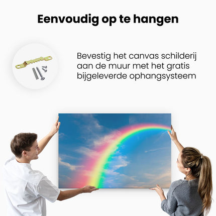 Canvas schilderij ophangen Regenboog