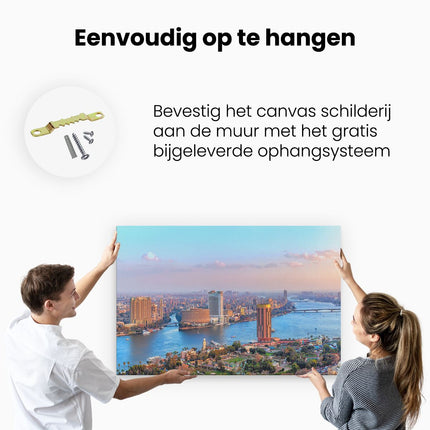 Canvas schilderij ophangen De Nijl Rivier in Cairo, Egypte