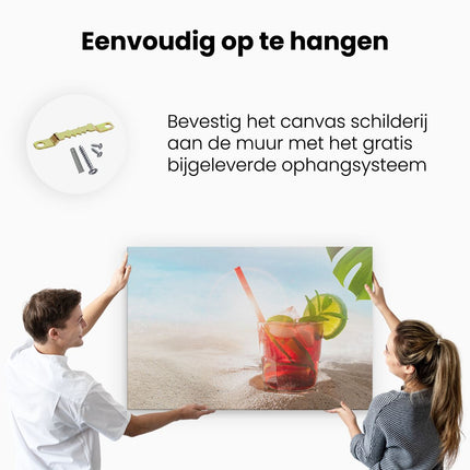 Canvas schilderij ophangen Cocktail Mix Drankje op het Strand 