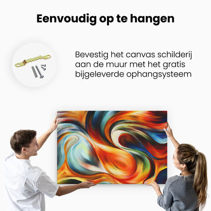 Canvas schilderij ophangen Abstracte Kunst van Kleurrijke Verf