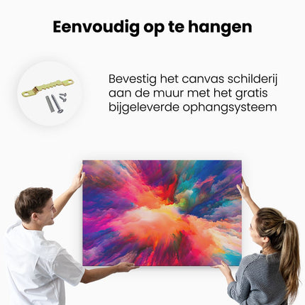 Canvas schilderij ophangen Abstracte Kunst van Kleuren Verf