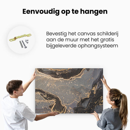 Canvas schilderij ophangen Abstracte Kunst Grijs Marmer