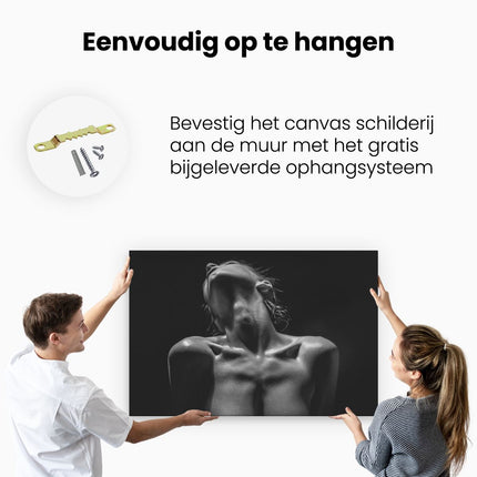 Canvas schilderij ophangen Naakte Vrouwen Lichaam - Erotiek - Zwart Wit