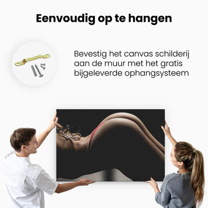 Canvas schilderij ophangen Vrouwen Billen in String - Erotiek