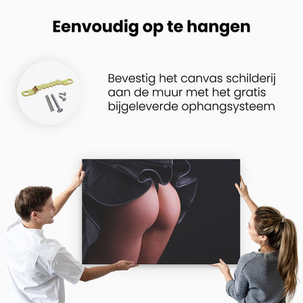 Canvas schilderij ophangen Vrouwen Billen onder een Rok - Erotiek