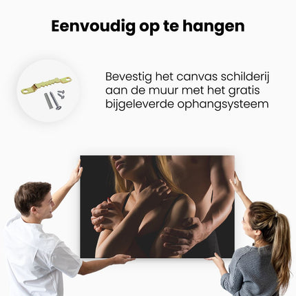 Canvas schilderij ophangen Vrouw met een Man - Liefde - Erotiek