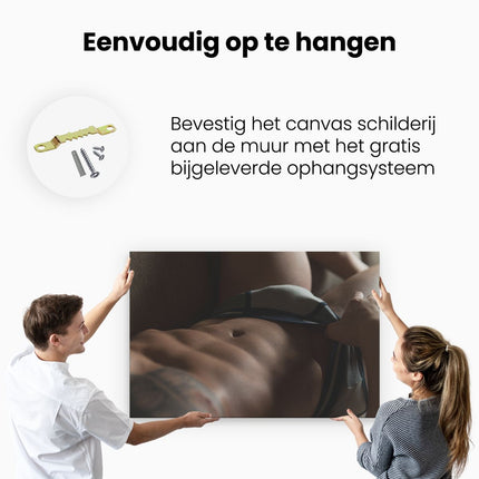 Canvas schilderij ophangen Man met een Sixpack - Erotiek