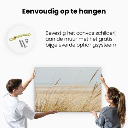 Canvas schilderij ophangen Strand en Zee met Begroeiing