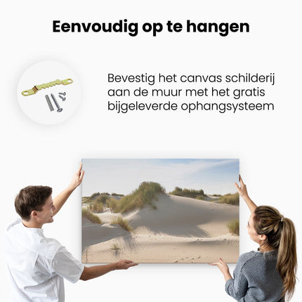 Canvas schilderij ophangen Zand Duinen aan het Strand