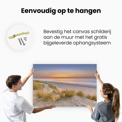 Canvas schilderij ophangen Strand en Zee vanuit de Duinen