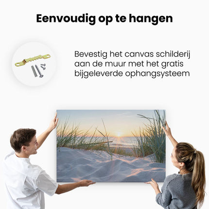 Canvas schilderij ophangen Duinen met Strand en Zee