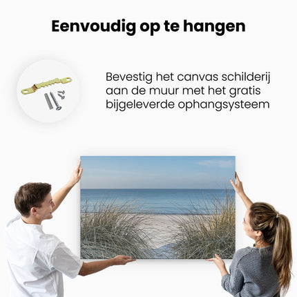 Canvas schilderij ophangen Strand en Zee vanuit de Duinen