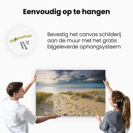 Canvas schilderij ophangen Duinen met Zee