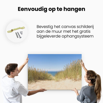 Canvas schilderij ophangen Duinen met Zee