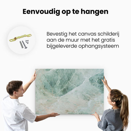 Canvas schilderij ophangen Abstracte Kunst - Groene Marmer