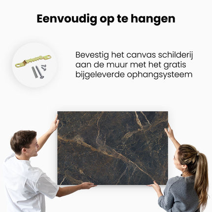 Canvas schilderij ophangen Abstracte Kunst - Goud Marmer