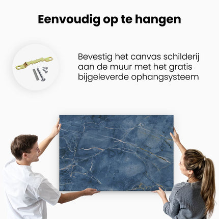 Canvas schilderij ophangen Abstracte Kunst - Blauw