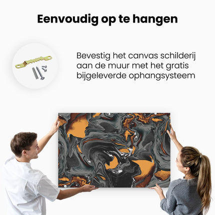 Canvas schilderij ophangen Abstracte Kunst - Lava Marmer