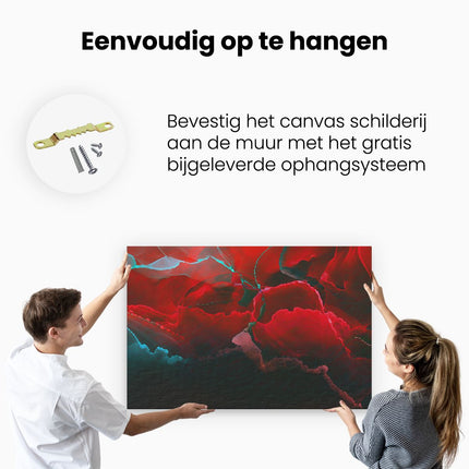 Canvas schilderij ophangen Abstracte Kunst - Rode Artistiek