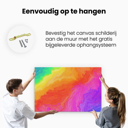 Canvas schilderij ophangen Abstracte Kunst - Regenboog Kleuren