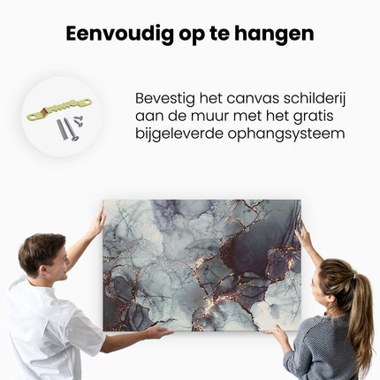 Canvas schilderij ophangen Abstracte Kunst - Donkere en Lichte Marmer