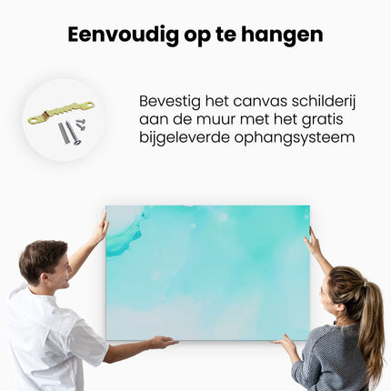 Canvas schilderij ophangen Abstracte Kunst - Licht Groene Marmer