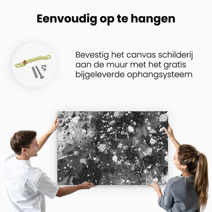 Canvas schilderij ophangen Abstracte Kunst - Kleurvolle Acryl - Zwart Wit