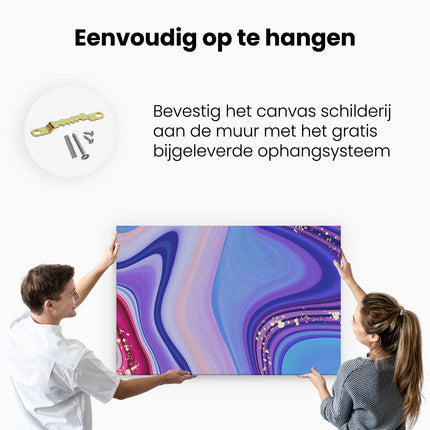 Canvas schilderij ophangen Abstracte Kunst - Verschillende Kleuren Marmer