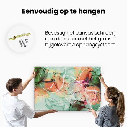 Canvas schilderij ophangen Abstracte Kunst - Groene Marmer