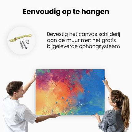 Canvas schilderij ophangen Abstracte Kunst - Waterkleuren Structuur