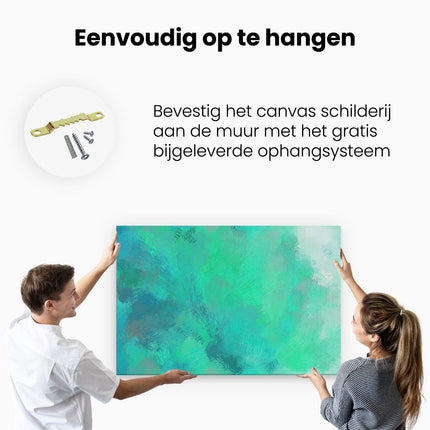 Canvas schilderij ophangen Abstracte Kunsten - Licht Groen Structuur
