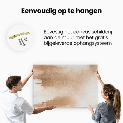 Canvas schilderij ophangen Abstracte Kunst - Beige