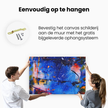 Canvas schilderij ophangen Abstracte Kunst - Verschillende Kleuren