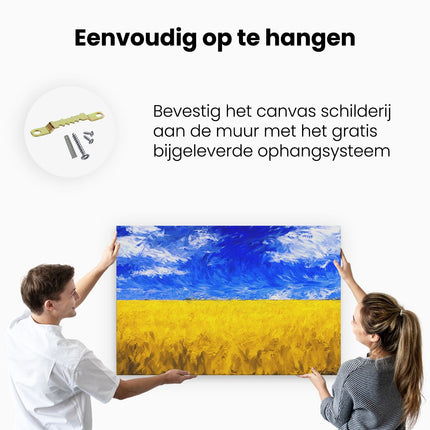 Canvas schilderij ophangen Abstracte Kunst - Landschap van Veld Graan