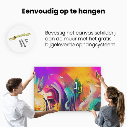 Canvas schilderij ophangen Abstracte Kunst - Moderne Kunst met veel Kleuren