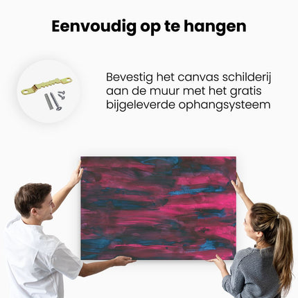 Canvas schilderij ophangen Abstracte Kunst - Donker Rood en Zwart