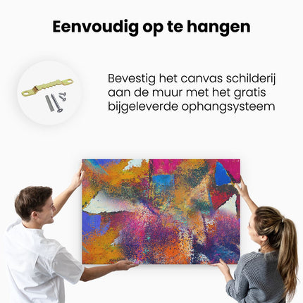 Canvas schilderij ophangen Abstracte Kunst - Verschillende Kleuren in Acryl
