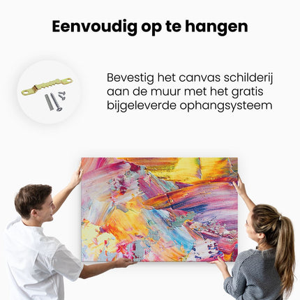 Canvas schilderij ophangen Abstracte Kunst - Aquarel Gemengde Kleuren