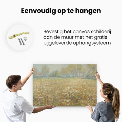 Canvas schilderij ophangen Bloeiende Weide - Egbert Rubertus Derk Schaap