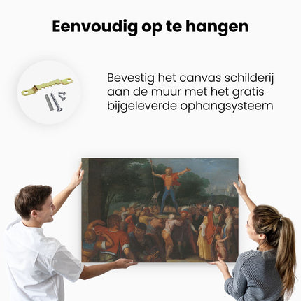 Canvas schilderij ophangen Brinno wordt op het Schild Geheven - Otto van Veen