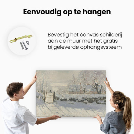 Canvas schilderij ophangen De Ekster, La Pie - Claude Monet