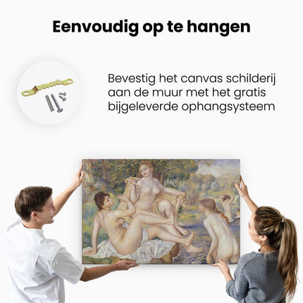 Canvas schilderij ophangen De Grote Baadsters - Pierre-Auguste Renoir