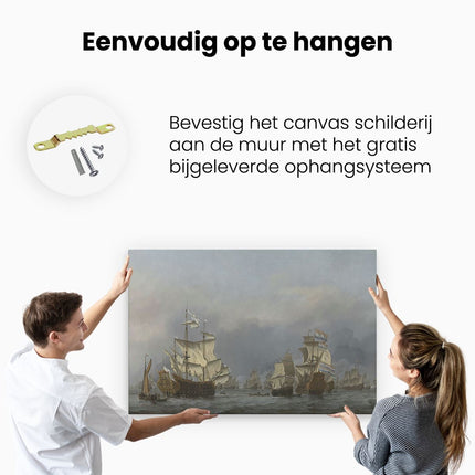Canvas schilderij ophangen De Overgave van de Royal Prince - Willem van de Velde