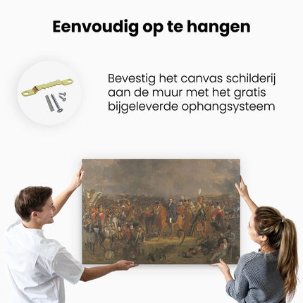 Canvas schilderij ophangen De Slag bij Waterloo - Jan Willem Pieneman