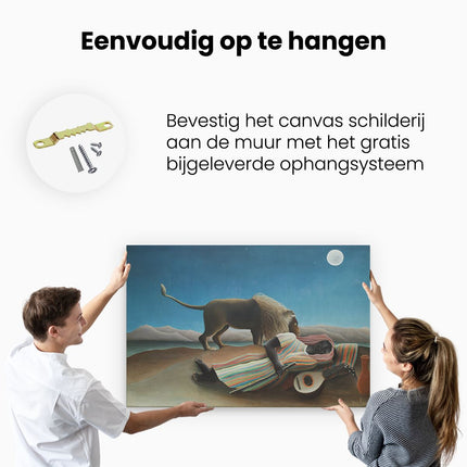 Canvas schilderij ophangen De Slapende Zigeuner - Henri Rousseau