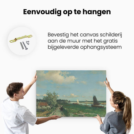 Canvas schilderij ophangen De Trekvliet bij Rijswijk - Jan Hendrik Weissenbruch