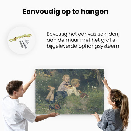Canvas schilderij ophangen De Vlinders - August Allebé