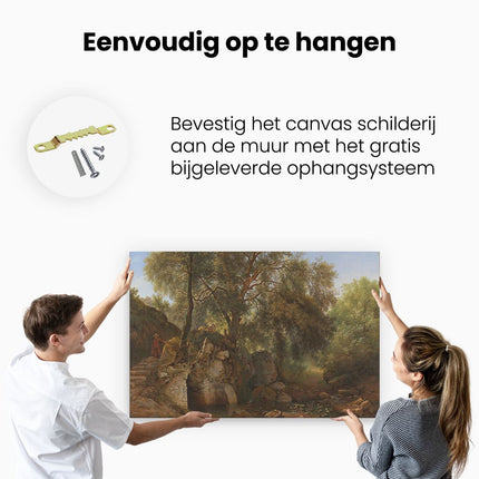 Canvas schilderij ophangen Gezicht in het Park van de Villa Chigi bij Ariccia - Abraham Teerlink